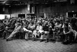 The Winter Institute audience at the Atwood Memorial Center (1966) listen to a speaker, St. Cloud State University