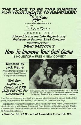 Theatre L'Homme Dieu How to Improve Your Golf Game theatre production poster, St. Cloud State University