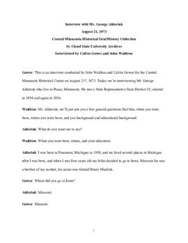Legislators and politics oral history transcript - George Alderink