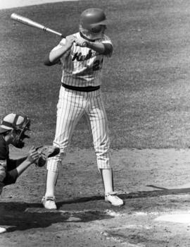 Cary Swenson at bat during a St. Cloud State University baseball game