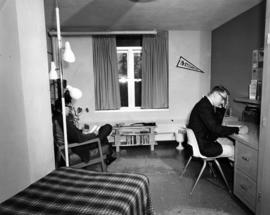 Two students study in their dormitory room, St. Cloud State University