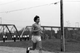 St. Cloud State cross country runner Kurt Threinen near the 10th Street bridge