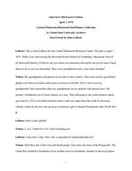 Church oral history transcript - Ernest Nelson