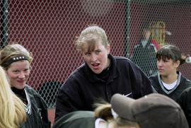 Paula U'Ren at a softball game against North Dakota State University, St. Cloud State University