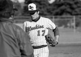 Bob Hegman runs of the baseball field during a St. Cloud State University baseball game against Augsburg College