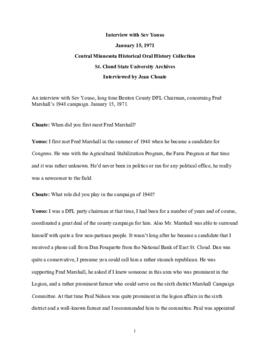 Legislators and politics oral history transcript - Severyn Youso