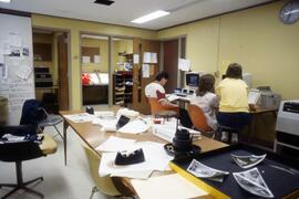 Students work in the Chronicle newsroom, St. Cloud State University