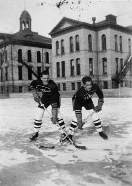 Two hockey players, St. Cloud State University