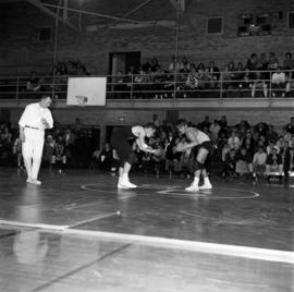 Wrestling match at Eastman Hall (1930), St. Cloud State University