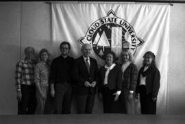 Danish Randorf family visits with Brendan McDonald, St. Cloud State University