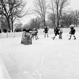 St. Cloud State University plays against Lakehead University in men's hockey