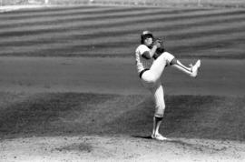 Greg Berling pitches a baseball during a game, St. Cloud State University