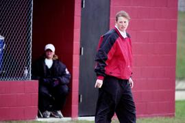 Paula U'Ren at a St. Cloud State University softball game