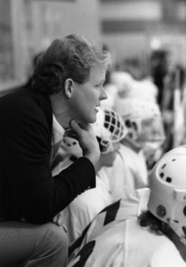 Craig Dahl coaches hockey players, St. Cloud State University