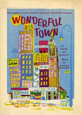 Wonderful Town theatre production poster, St. Cloud State University