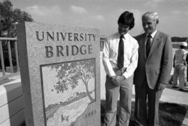 President Brendan McDonald at the dedication for the 10th Street Bridge, St. Cloud State University