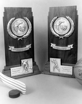 Two NCAA trophies for men's basketball and hockey, St. Cloud State University