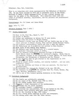 Legislators and politics oral history transcript - Bob McEachern