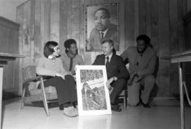 St. Cloud State president Charles Graham with B-SURE members