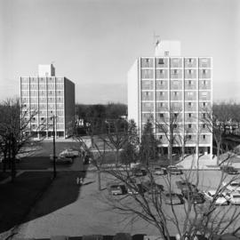 Holes Hall (1965) and Stearns Hall (1966), exterior, St. Cloud State University