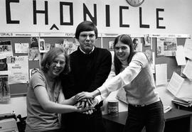 Peggy Bakken, Mike Knaak, Cindi Christie, Chronicle editors, St. Cloud State University