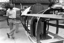 John Carter with his British spitfire airplane, St. Cloud State University