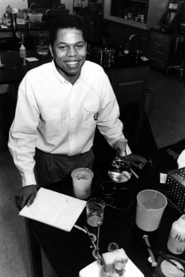 Man stands in a laboratory, St. Cloud State University