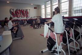 Students work out at the Eastman Hall (1930) Nautilus Center, St. Cloud State University