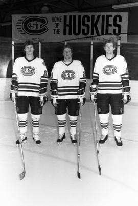 St. Cloud State men's hockey players Rian Reed, Mike Brodzinski, and John Matchinsky