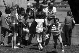 Kathy Gerdts and other faculty watch Campus Laboratory School children play, St. Cloud State University