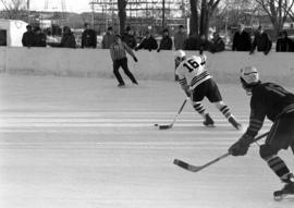 St. Cloud State University plays against Mankato State College in men's hockey