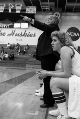 St. Cloud State women's basketball coach Gladys Ziemer during a game against South Dakota State University