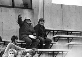 Baseball player John King's father and others at a St. Cloud State University baseball game