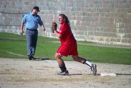 Brooke Gentzler during a softball game, St. Cloud State University