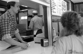 Bill Henning takes orders at Val's Rapid Serve