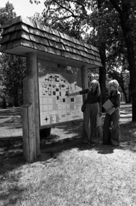 Women look at a campus map, St. Cloud State University