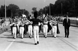 Marching band at the parade opening the new University Bridge, St. Cloud State University