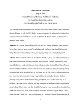 Legislators and politics oral history transcript - Ed Schrom