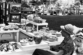 A vendor display her pottery, Lemonade Concert and Art Fair, St. Cloud State University