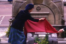 10th Duchess of Northumberland Elizabeth Percy at the Robertson's Pant fountain, Alnwick, UK