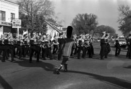 Marching band at the homecoming parade, St. Cloud State University