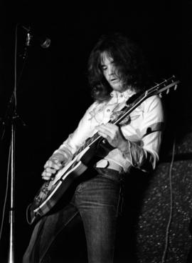 Thin Lizzy band member Brian Robertson plays guitar at Halenbeck Hall (1965), St. Cloud State University