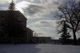 Shoemaker Hall (1915) and Engineering and Computing Center (1958), exterior, St. Cloud State University