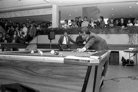 Billiards trickshot artist Paul Cernis gave a demonstration at Atwood Memorial Center