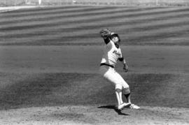 Greg Berling pitches a baseball during a game, St. Cloud State University