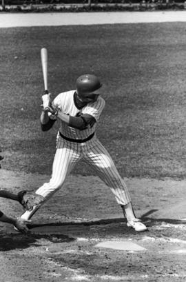 John King at bat during a St. Cloud State University baseball game