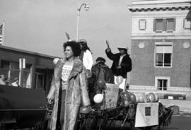 Homecoming parade float in downtown St. Cloud, St. Cloud State University