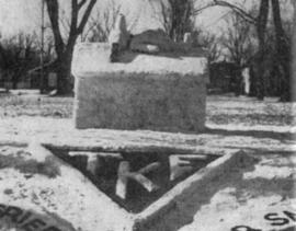 Tau Kappa Epsilon snow sculpture, St. Cloud State University