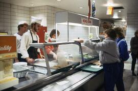 Women being served at Garvey Commons (1963), St. Cloud State University