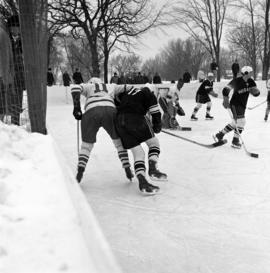 St. Cloud State University plays against Lakehead University in men's hockey